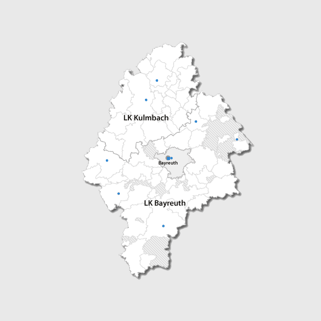 ILS Karte Landkreis Kulmbach, Stadt Bayreuth, Landkreis Bayreuth
